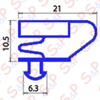 MAGNETIC SNAP IN GASKET 614X434 MM QQ4