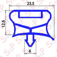 GUARNIZIONE MAGNETICA AD INCASTRO 337X1141mm (INCASTRO 317X1122mm) QQ7 O.D.