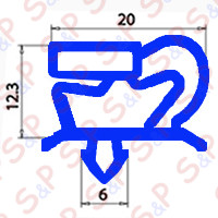 MAGNETIC SNAP IN GASKET INT.638,5X1473,5mm (EST.654,5X1489,5mm) QQ1